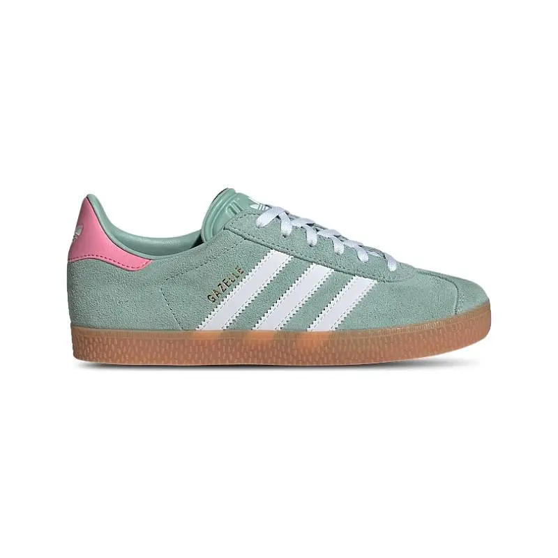 Kids Adidas Gazelle J IG9152 Hazy Green/cloud White/bliss Pink Sneaker-size 6