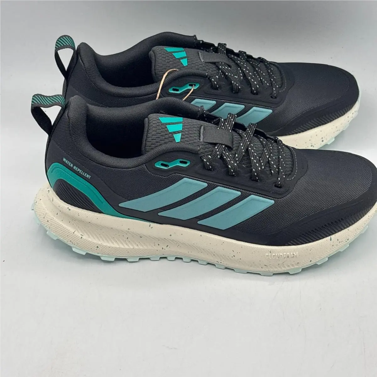 Adidas Runfalcon 5 TR Women Size 6 Black Teal Water Repellent Trail Shoe JP7624