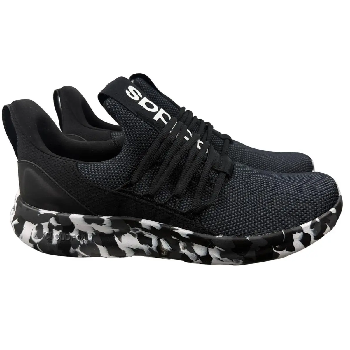 Adidas Lite Racer Adapt 7.0 Sneakers Mens 13 Black Marbled Cloudfoam JS0045