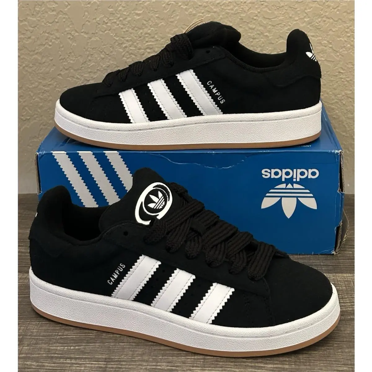 Adidas Campus 00’s Big Kid Shoes Black Color Size-5