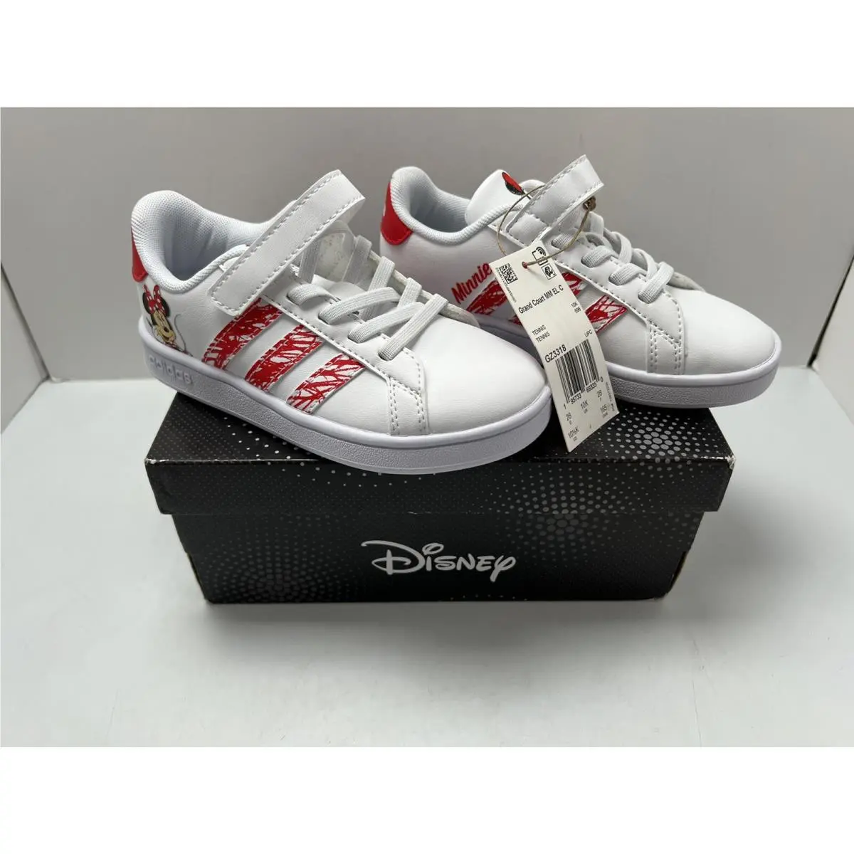 Adidas Disney Shoes Kids Size 10.5K Grand Court MM EL C Minnie Mouse GZ3318