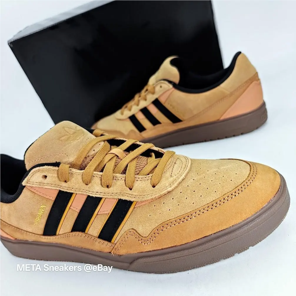 Adidas US 7 Men`s Yellow Brown Black Suede Retro Skate Tyshawn 2 JI0851
