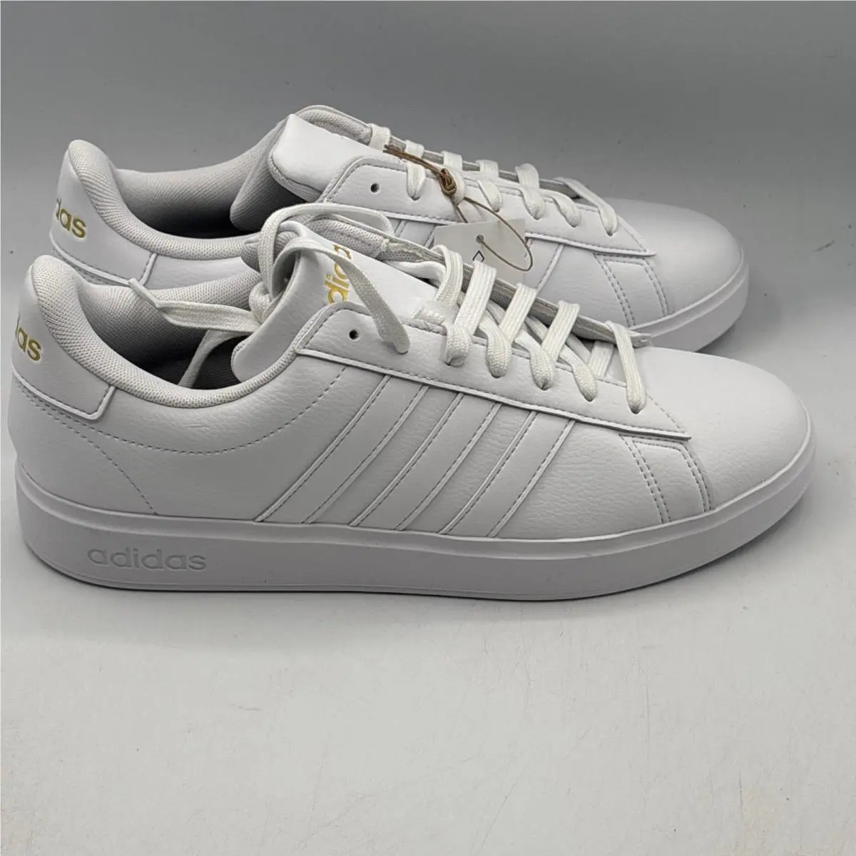 Adidas Grand Court 2.0 Sneakers Womens 9.5 White Gold Metallic GW9213