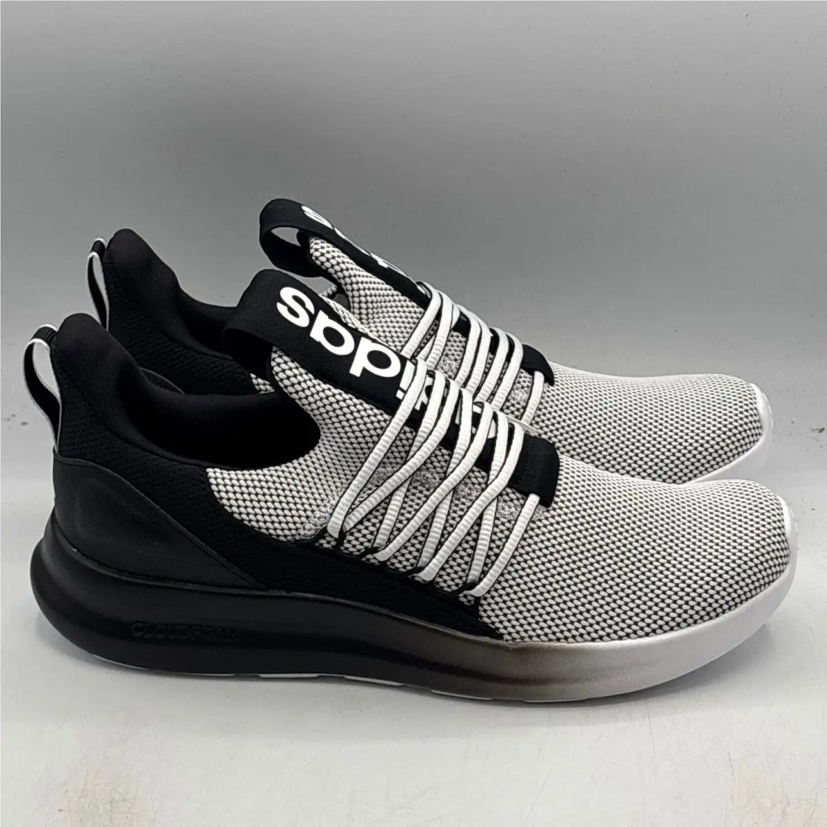 Adidas Lite Racer Adapt 7.0 Men Size 10.5 Black White Mesh Slip On IE6330