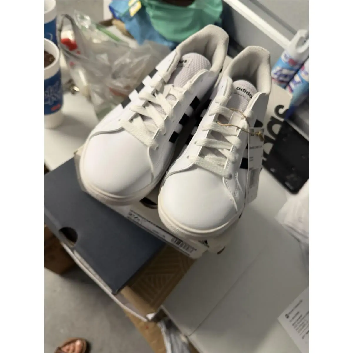 Adidas Grand Court 2.0 US 2 1/2White with Stripes 3302