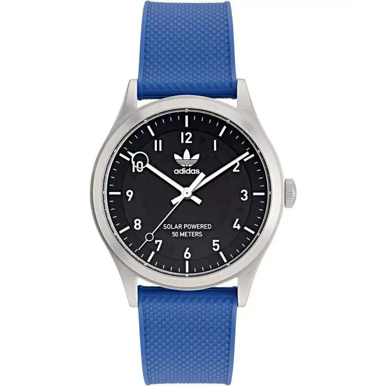 Adidas Unisex Originals Street Project One Sst Quartz Watch - AOST23545 - Dial: Black, Band: Blue, Bezel: Silver