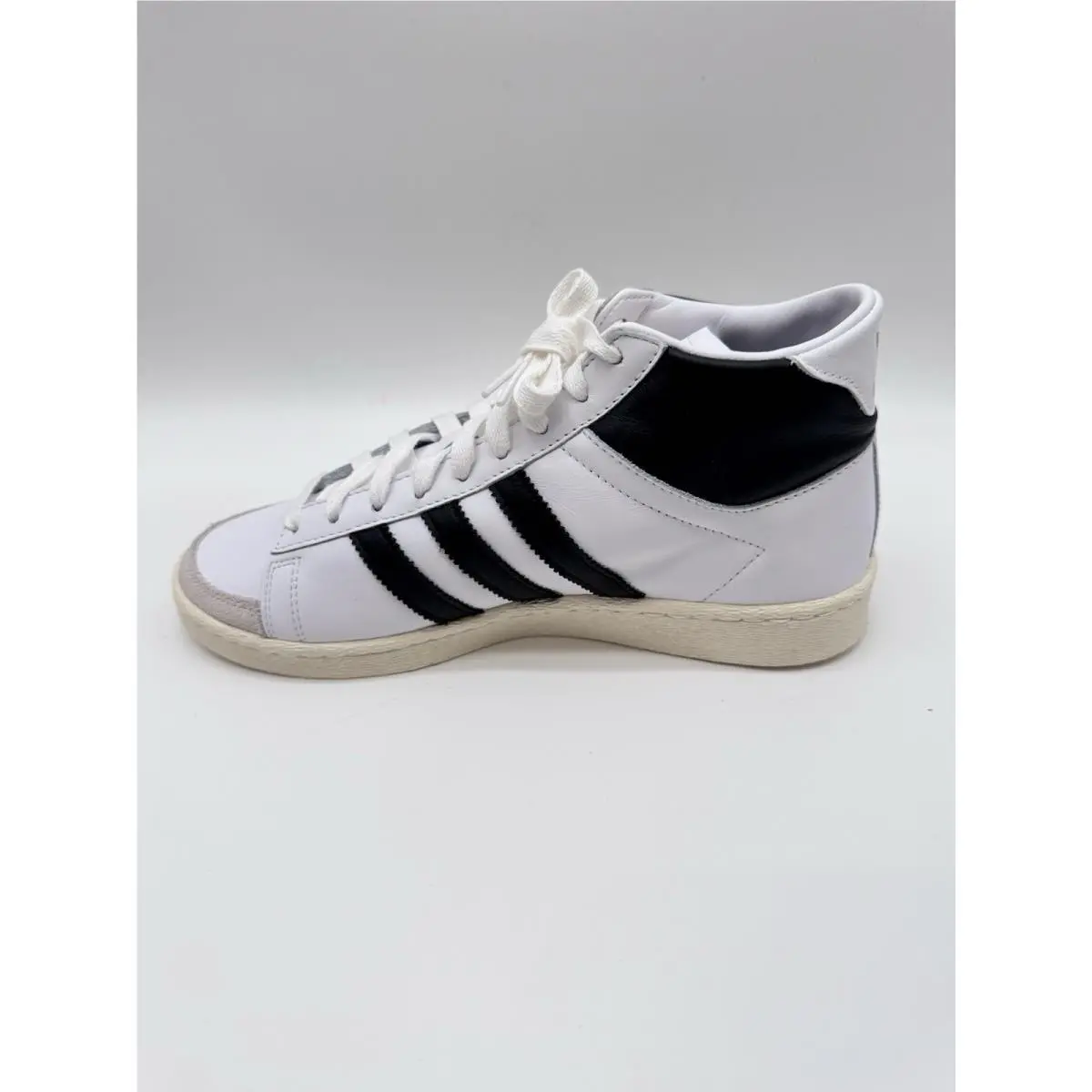Adidas Jabbar Hi Top Mens 7.5 Womens 8.5 Retro Sneaker Shoes Cloud White/black
