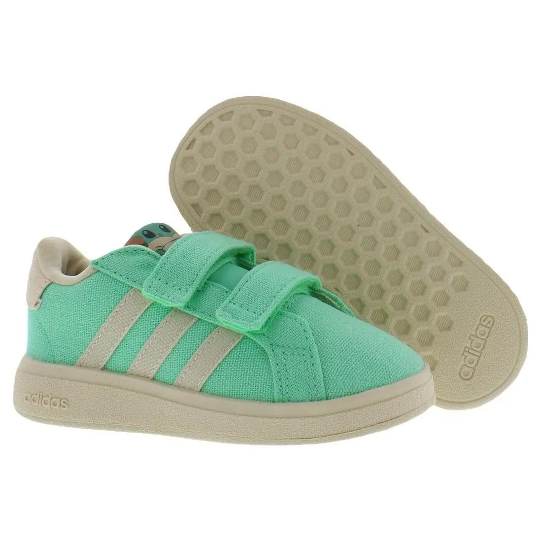 Adidas Grand Court Grogu CF Infant/toddler Shoes Size 8 Color: Green Glow/sand