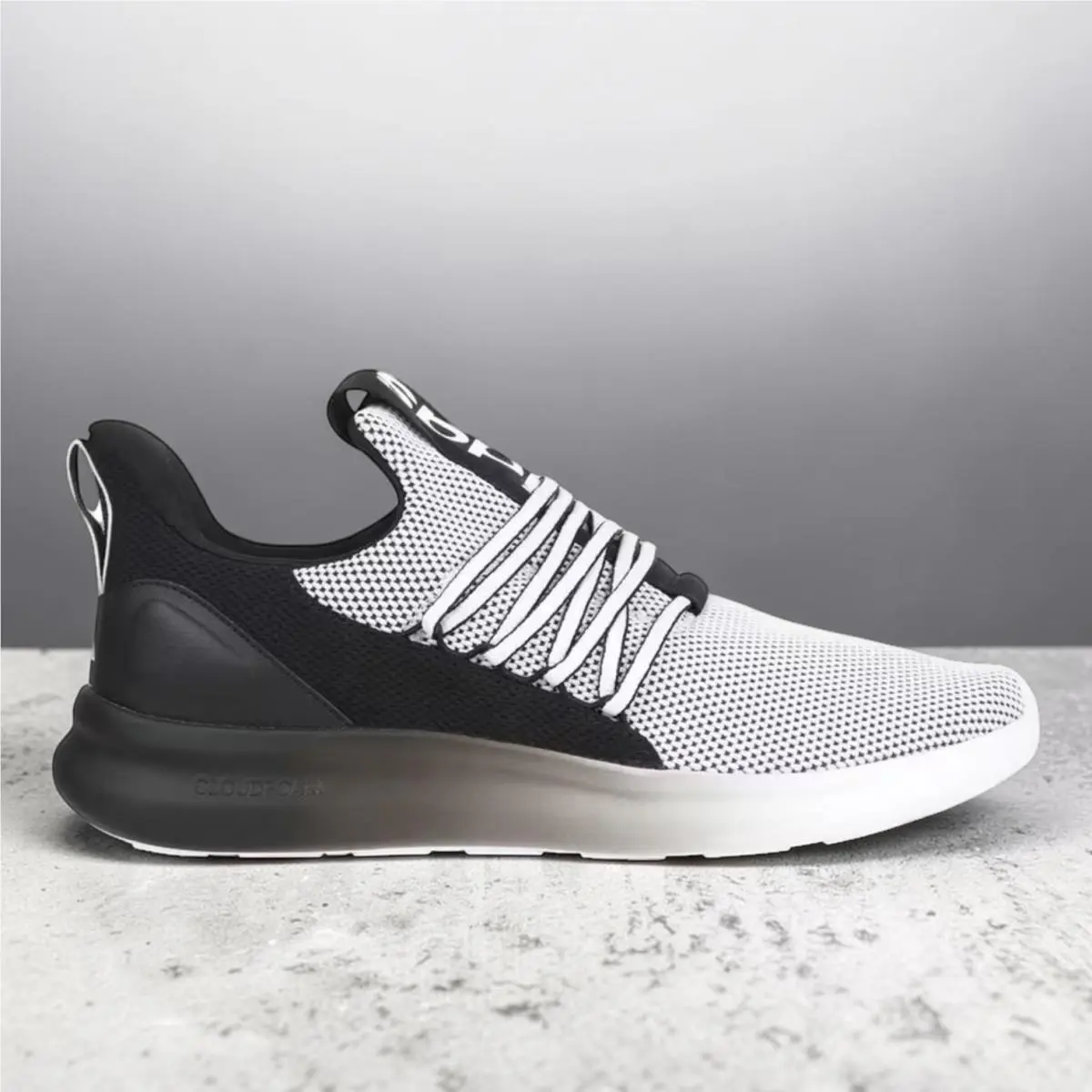 Adidas Lite Racer Adapt 7.0 Shoes Mens 13 Black White Fade Slip On Sneakers