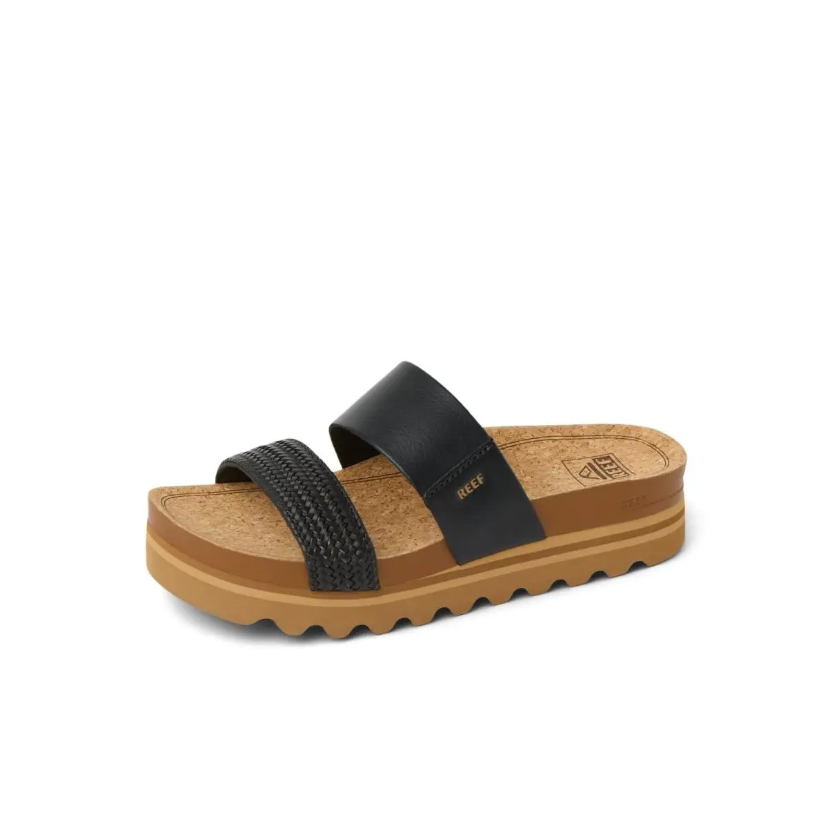 Cushion Vista Hi Womens Sandal Black Braid 7 by Reef