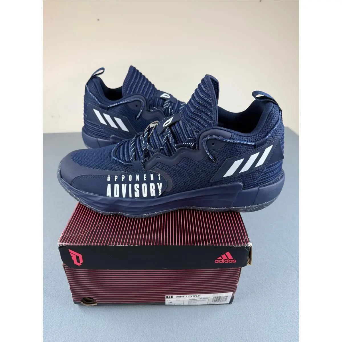 Adidas Dame 7 Extply Mens 18 Navy Blue Opponent Advisory Basketball Shoes H68988