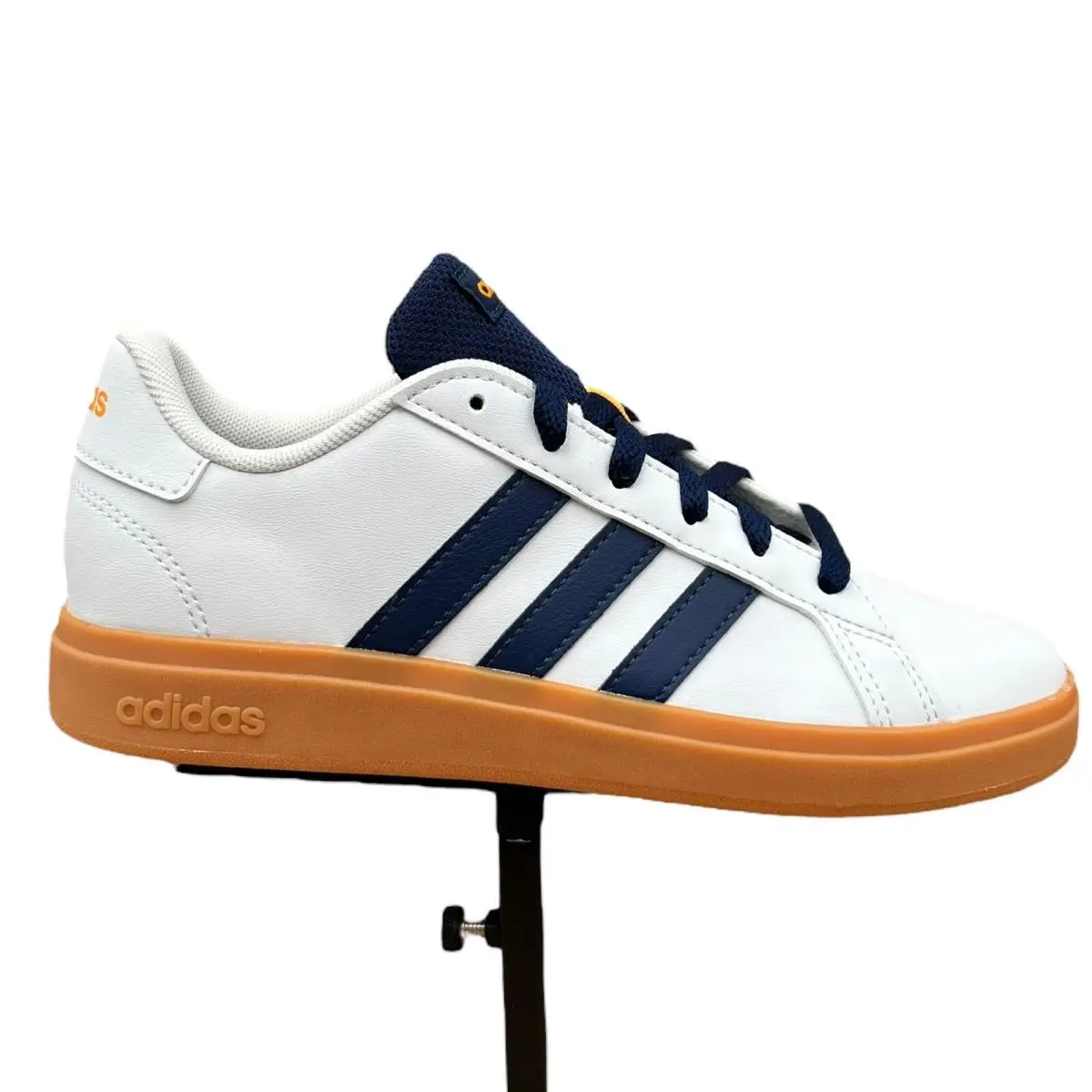 Adidas Grand Court Youth Boys-girls Casual Sneakers Size 4 White Blue Low Top