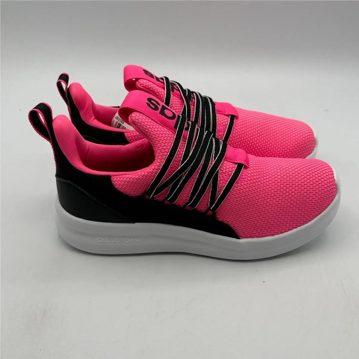 Adidas Lite Racer Adapt 7.0 K Shoes Kids Size 4 Pink Black Running JS2289