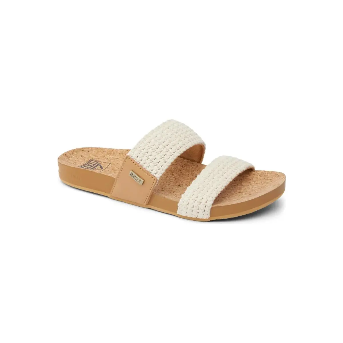Cushion Bounce Vista Slide Sandals Natural Crochet Textile Women`s Size 8M by Reef