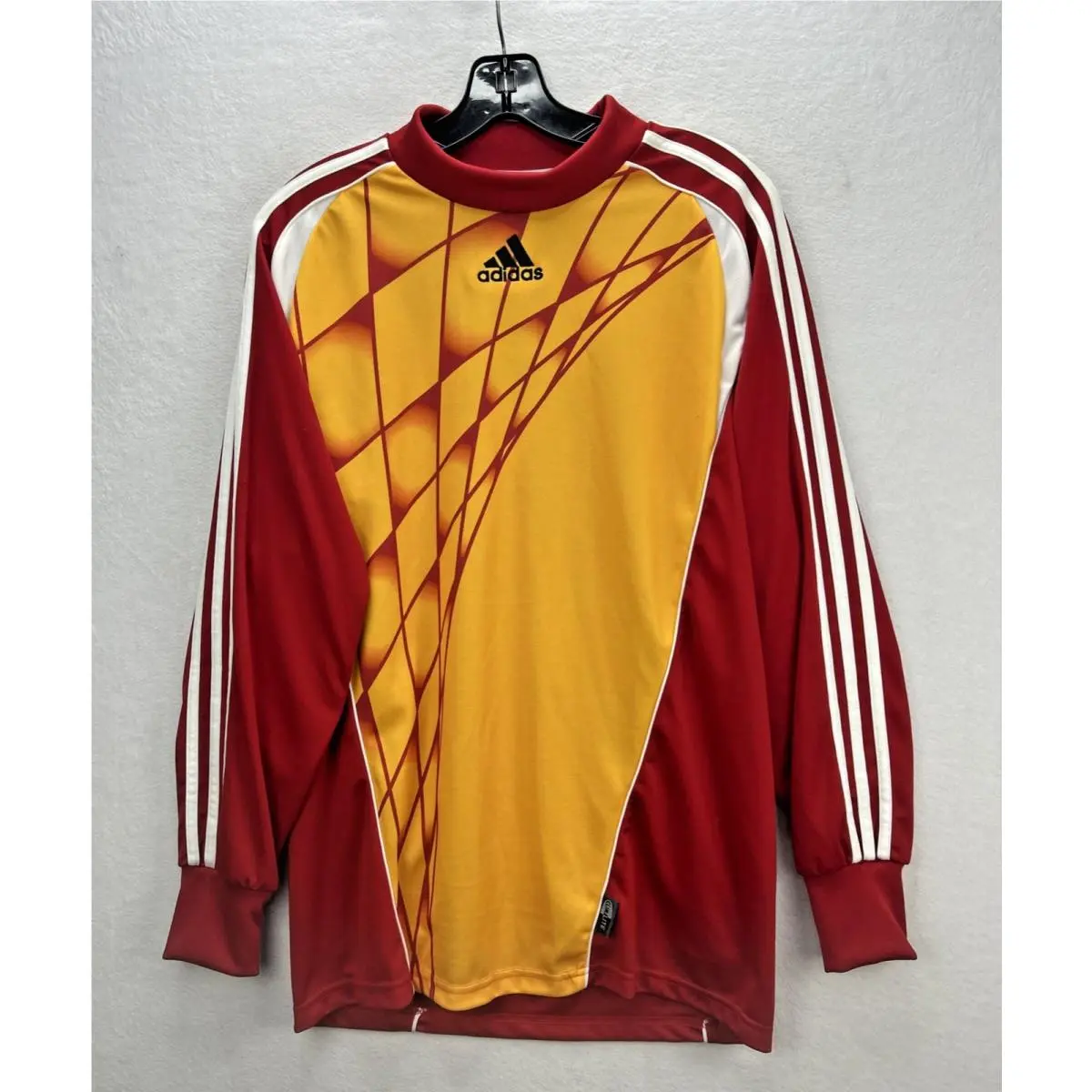 Vintage Adidas Soccer Jersey Shirt Mens Med Yellow Red Goalkeeper Padded Goalie