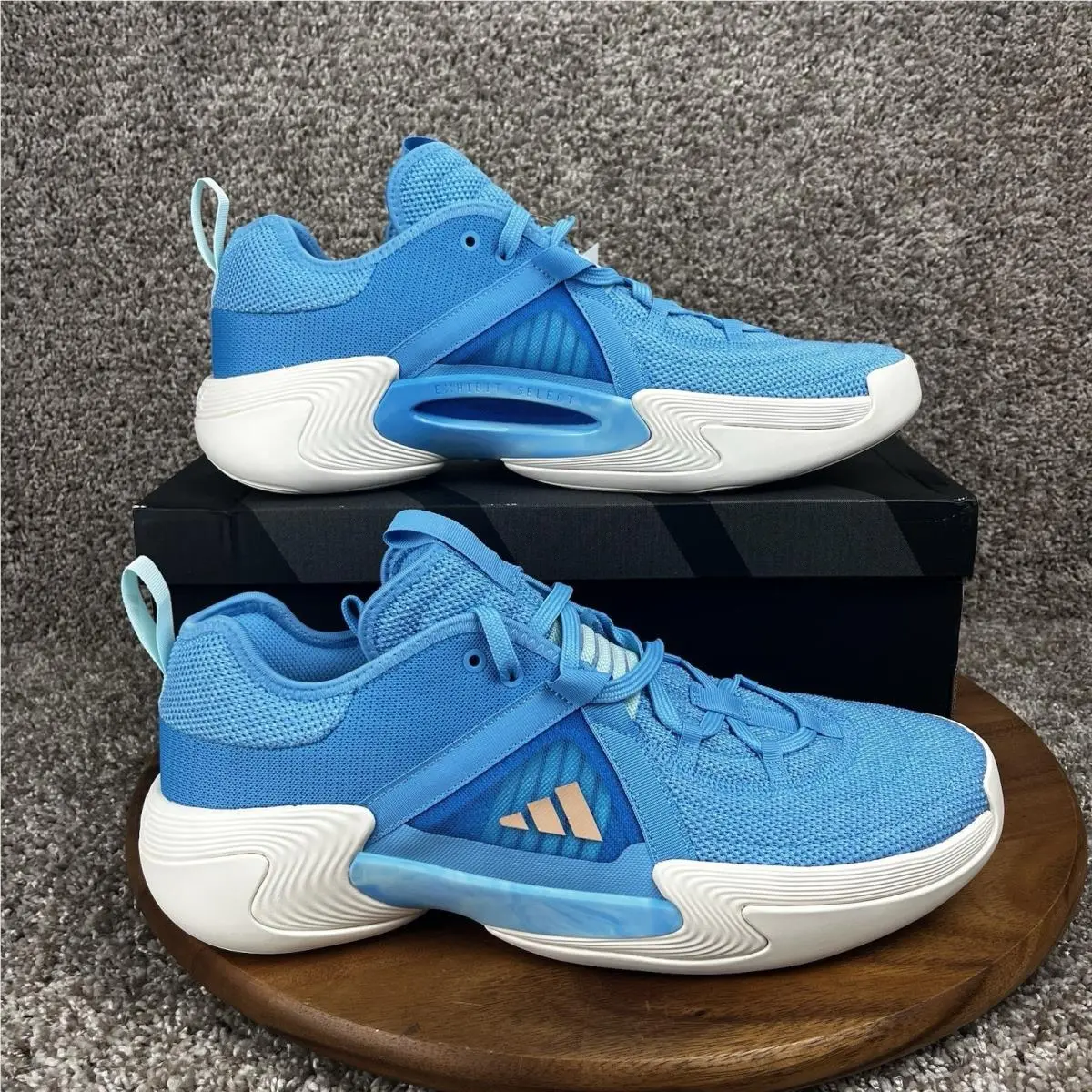 Adidas Women`s Size 14 Exhibit Select Mid IG4067 White Blue Sneakers