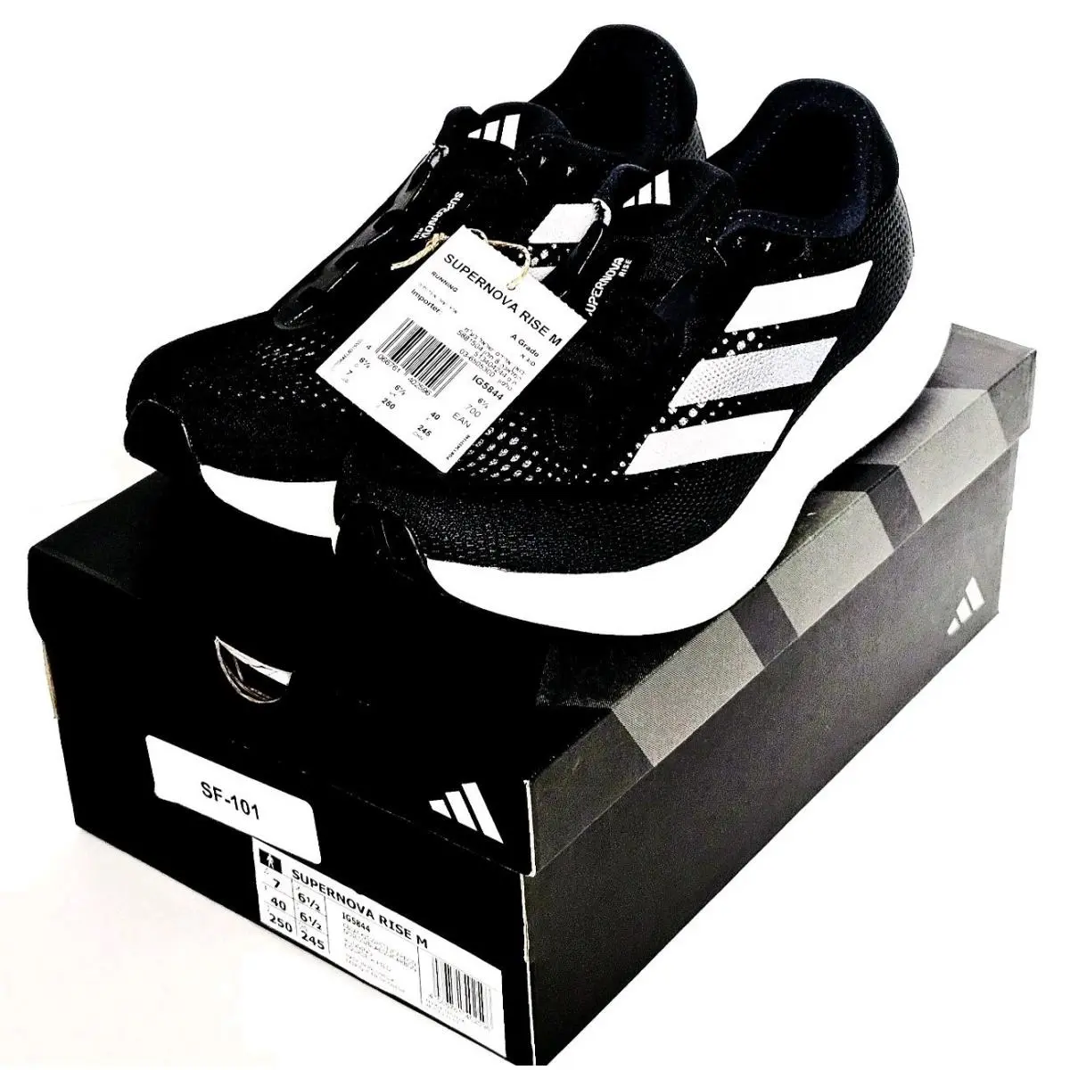 Adidas Supernova Running Solution Mens Sz 7 Black Sneakers Athletic Shoes