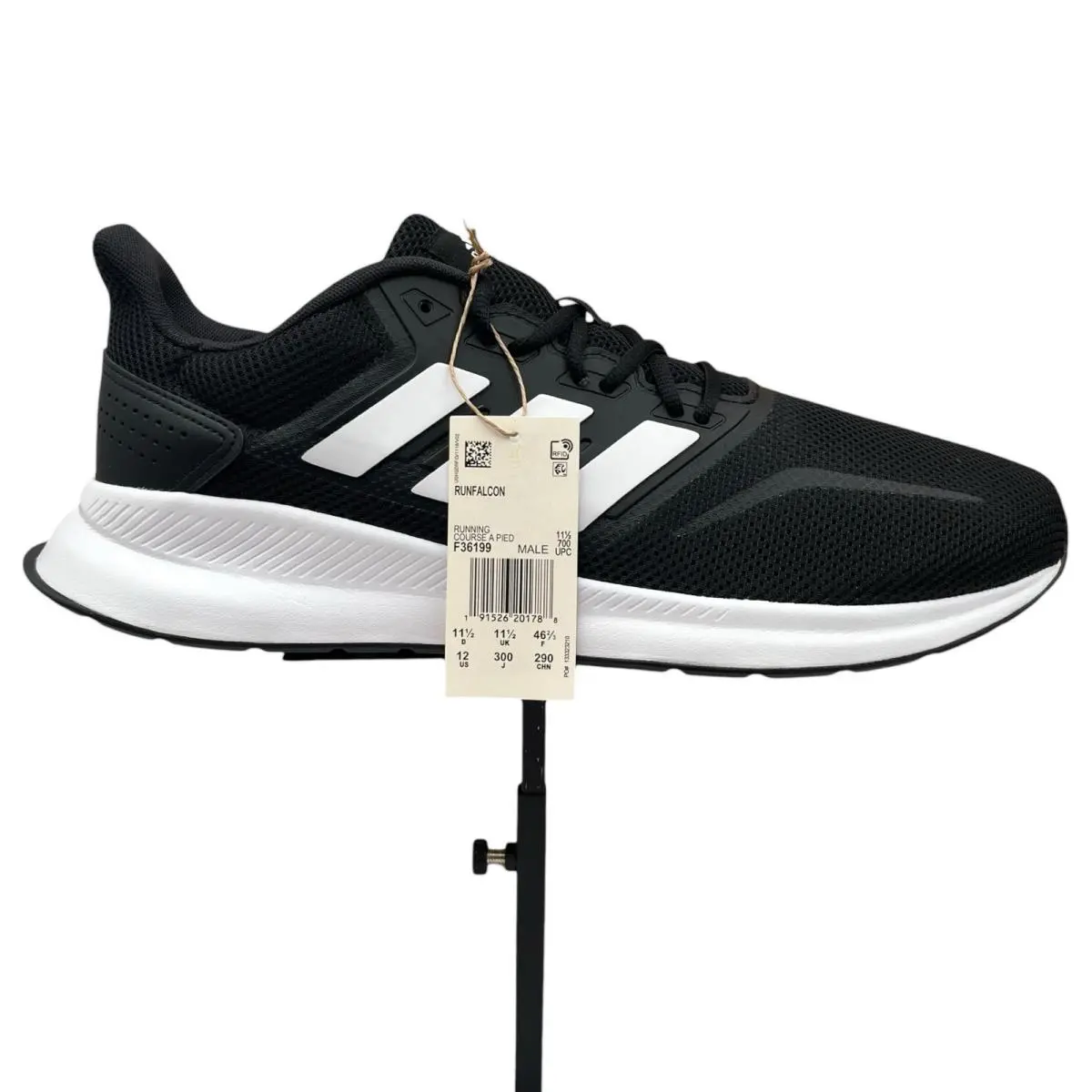 Men Runfalcon Athletic Running Shoe Size 12 Black White Comfort Sneakers by Adidas