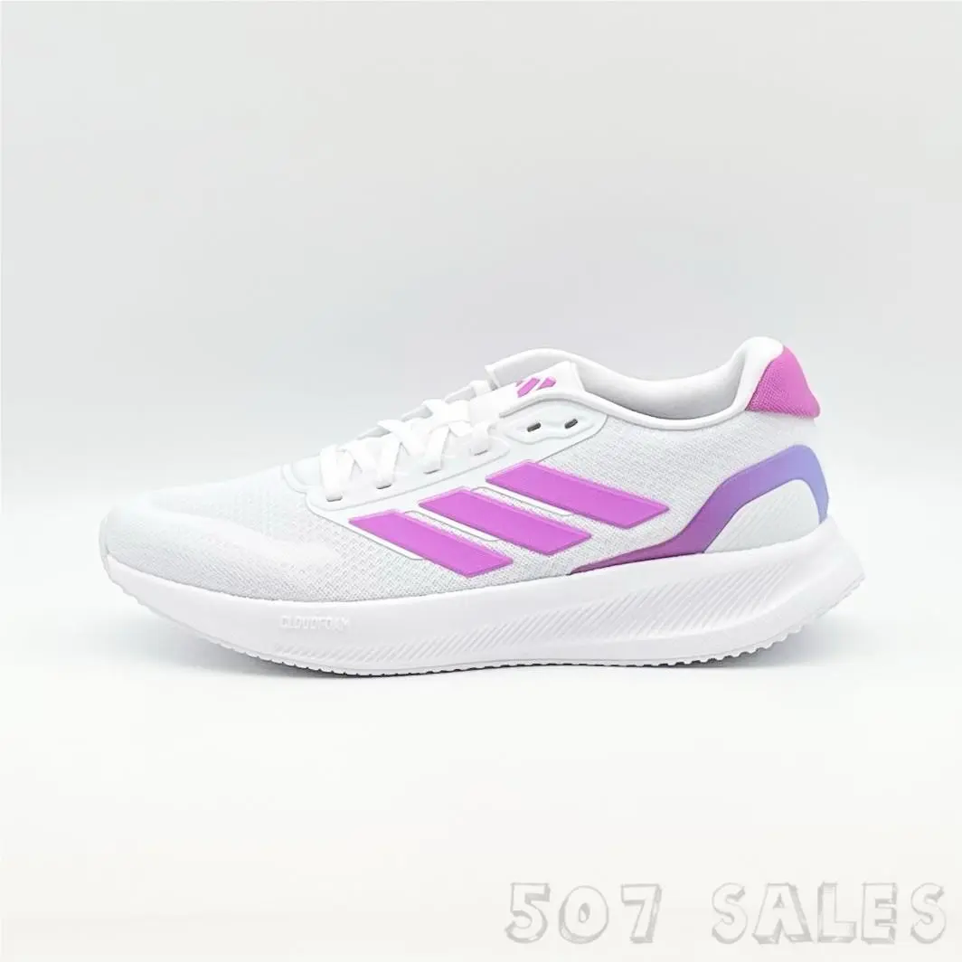 Adidas Runfalcon 5 Running Shoes Cloud White / Purple Burst JR3089 - Size 9