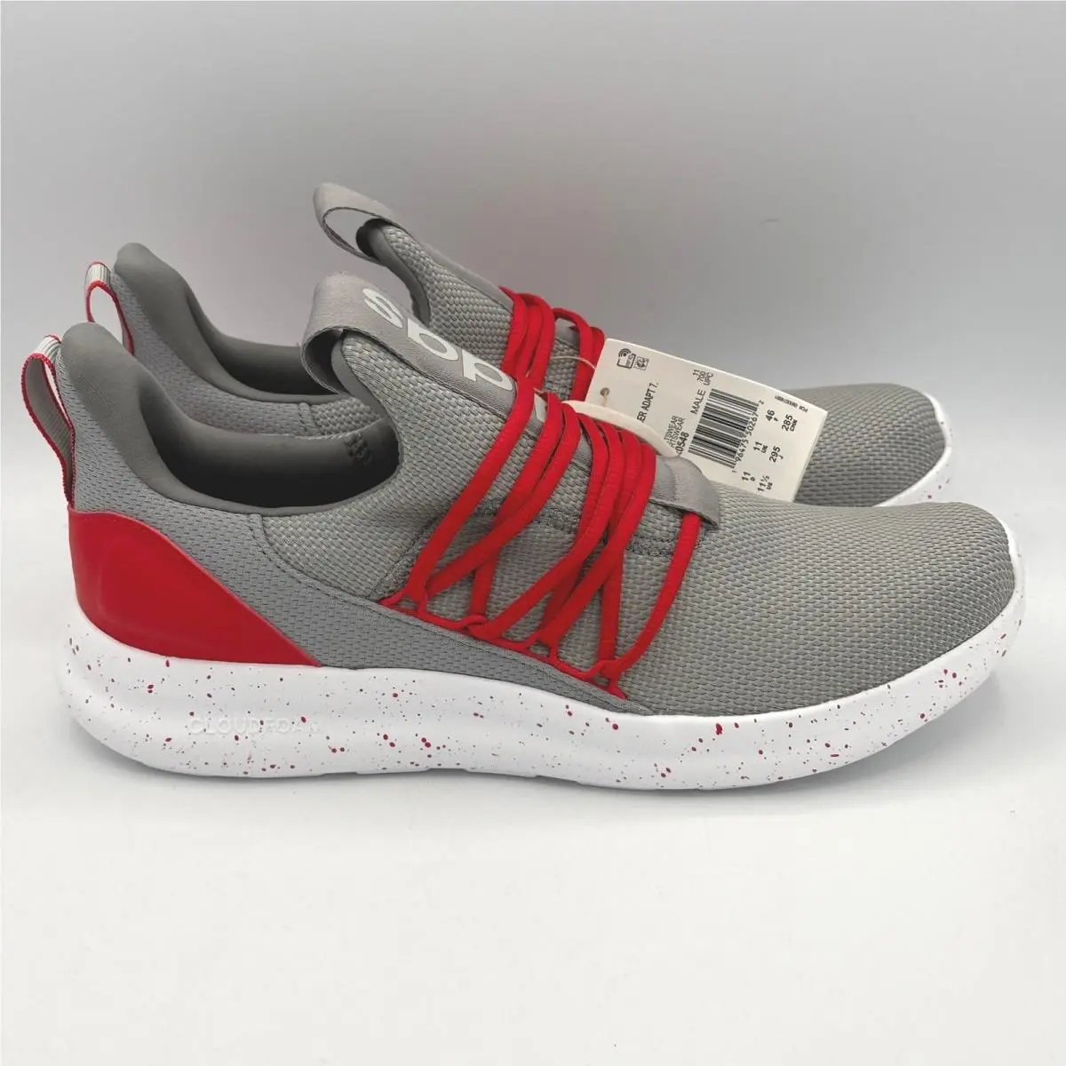 Adidas Lite Racer Adapt 7.0 Shoes Mens 11.5 Grey Red Speckled JR0548