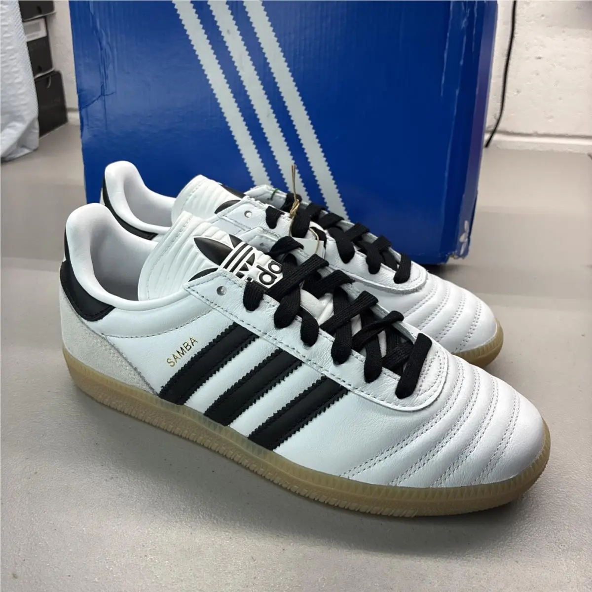 Adidas Samba Jp Lace Up Youth Unisex White Sneakers Casual Shoe JQ1327 Size 5.5
