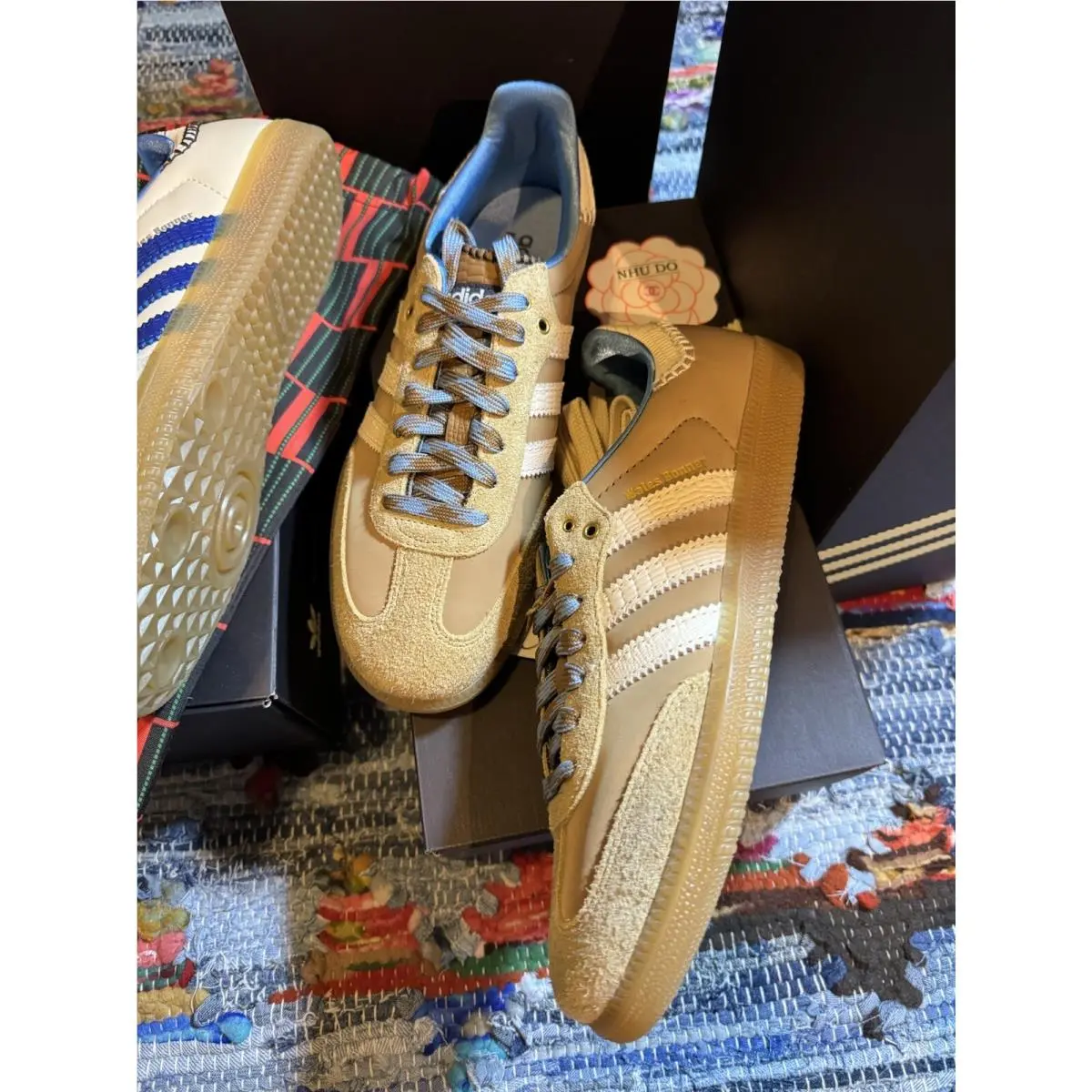 Adidas Wales Bonner x Samba Desert White Size 10 with Bag and Laces