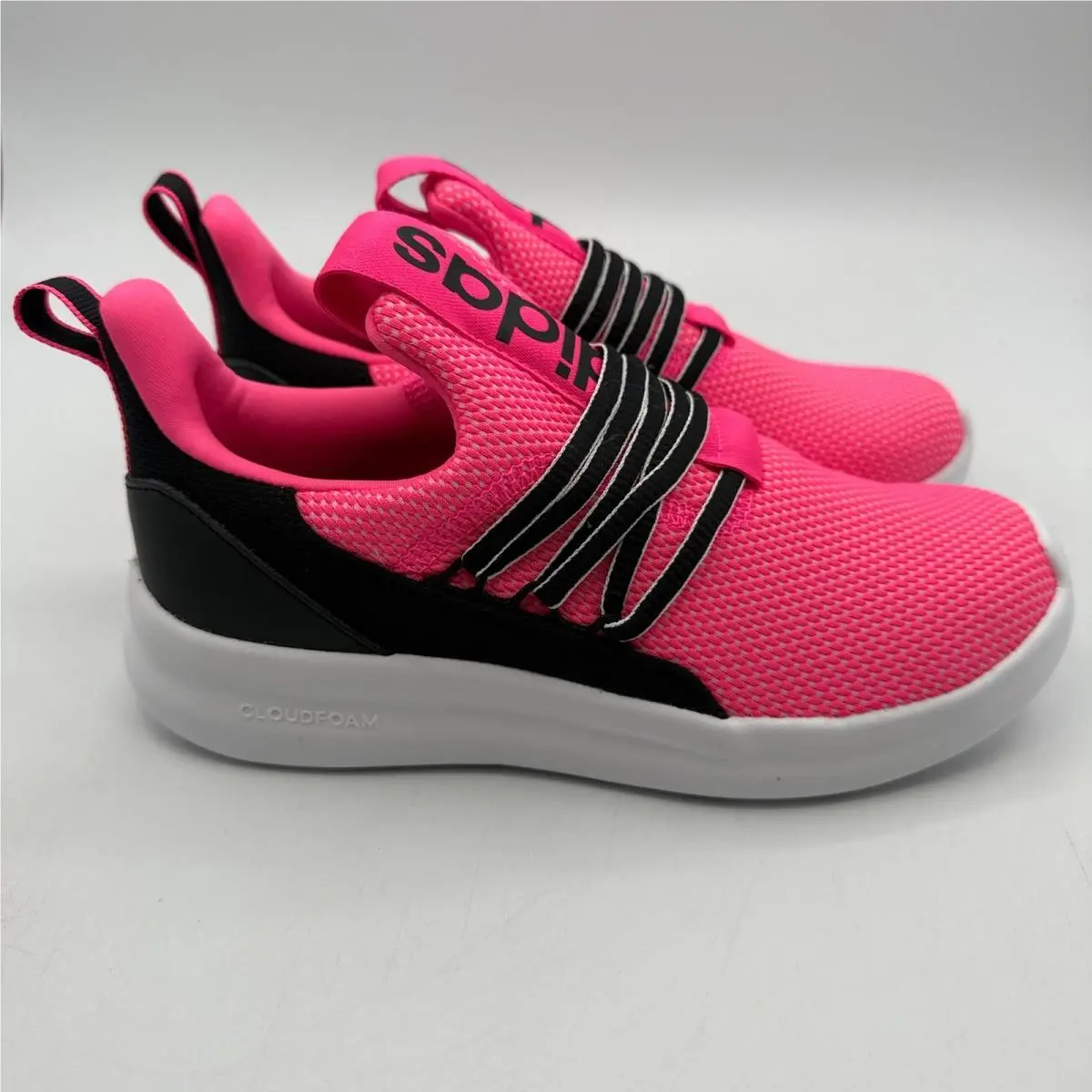 Adidas Lite Racer Adapt 7.0 K Shoes Kids Size 2 Pink Black Running JS2289