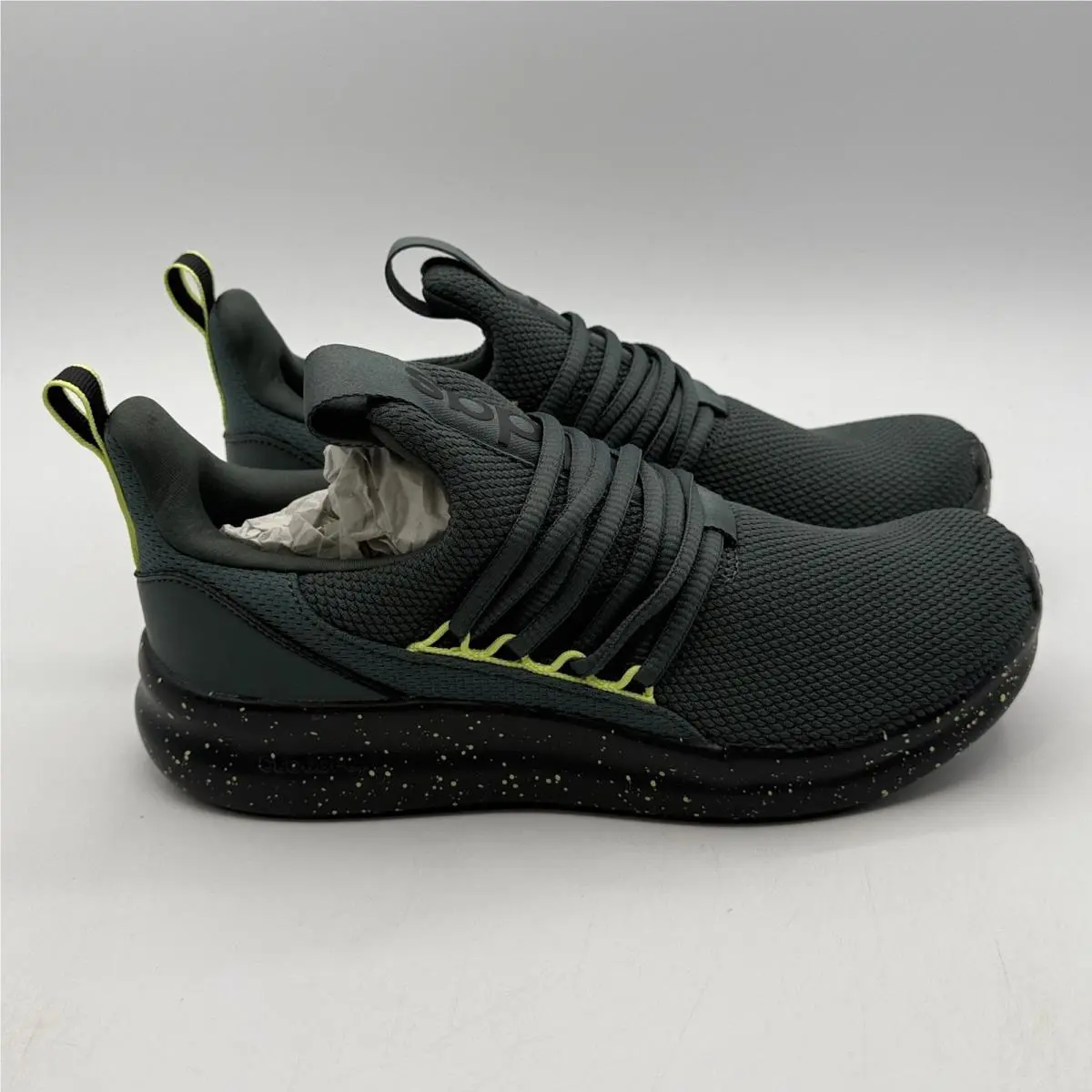 Adidas Lite Racer Adapt 7.0 K Shoes Kids Size 5 Grey Green Running JS2286