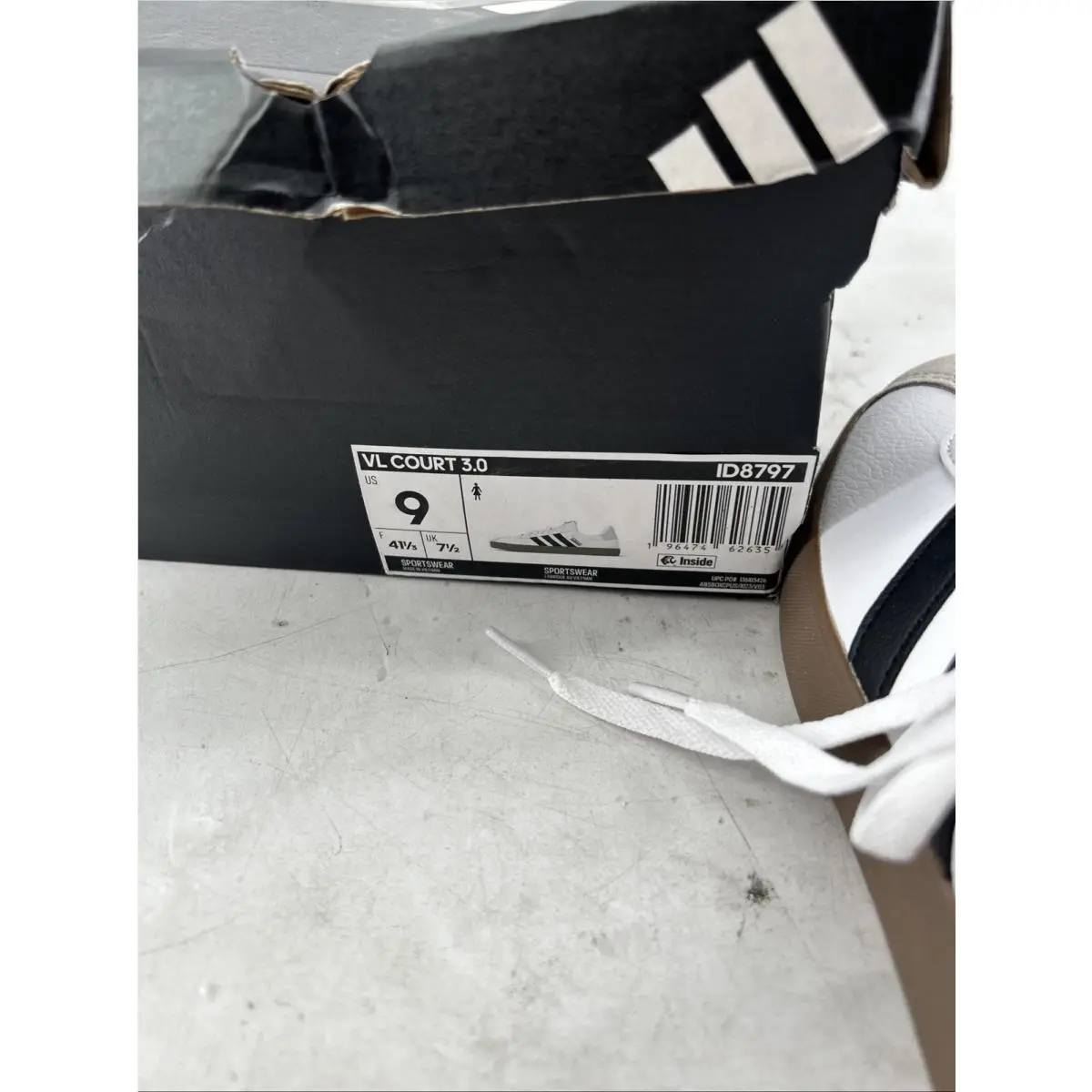 Adidas shoes - adidas Vl Court - Court - lD6285 - White/Black/Gum 6