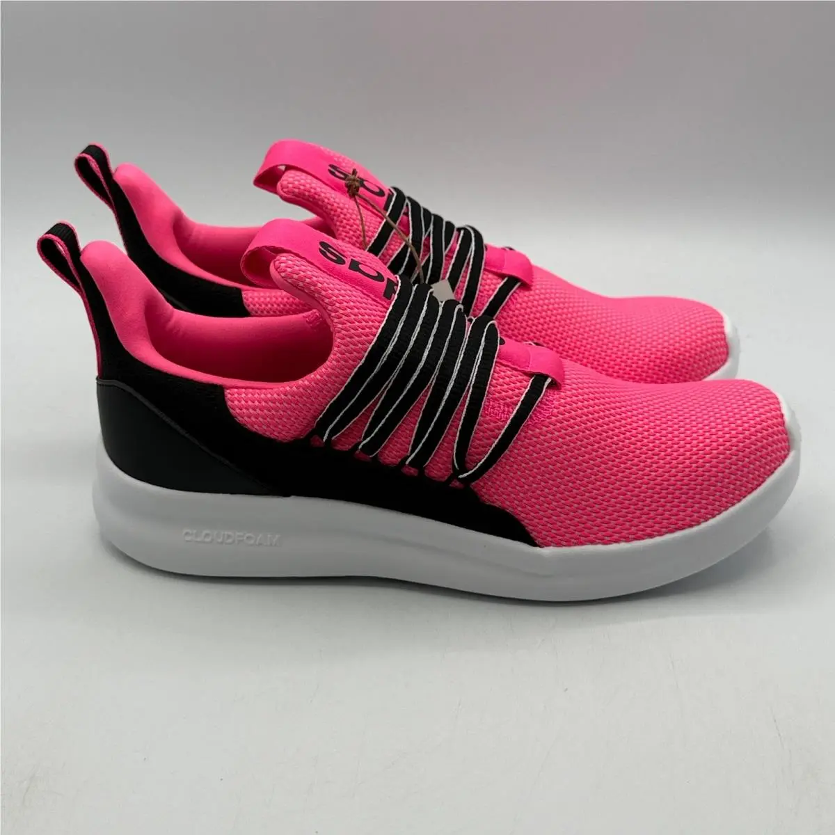 Adidas Lite Racer Adapt 7.0 K Shoes Kids Size 7 Pink Black Running JS2289