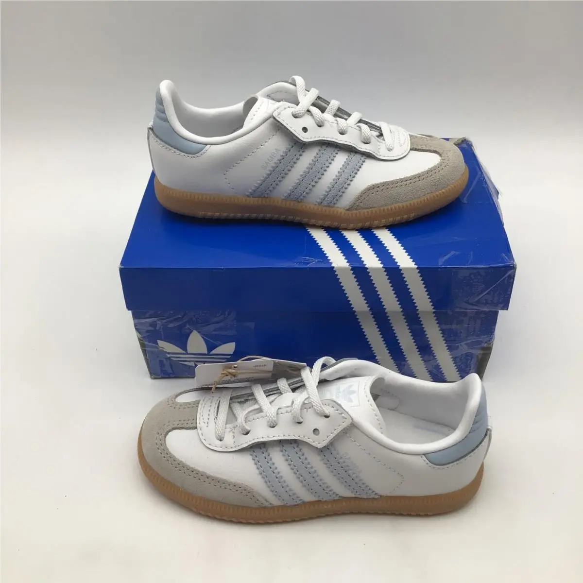 Adidas Samba OG CF EL I Kids Shoes White Crystal Sky JQ2029 Size 10K Toddler