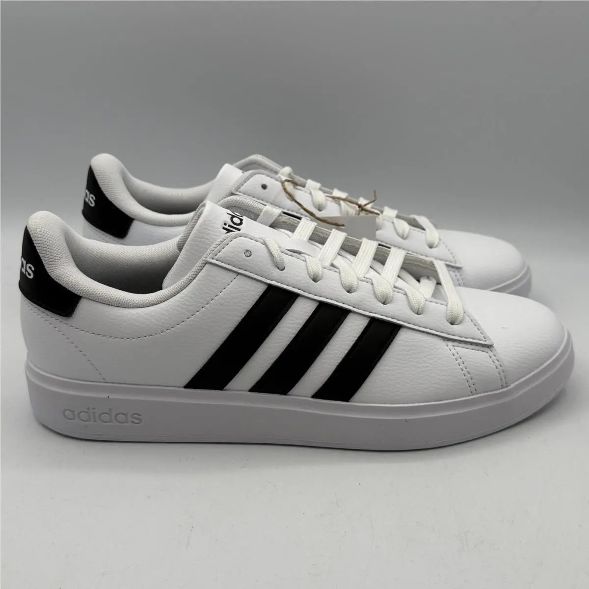 Adidas Grand Court 2.0 Sneakers Men 9 White Black Cloudfoam Comfort GW9195