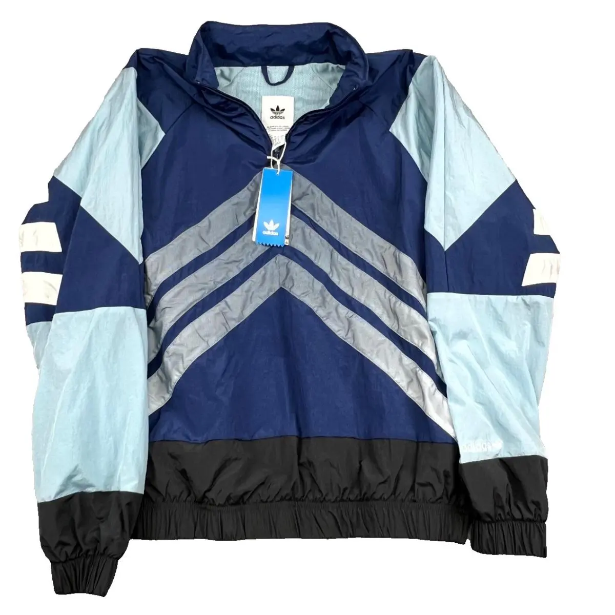 Adidas Originals Anorak Jacket Nova Blue Half Zip Nylon Small
