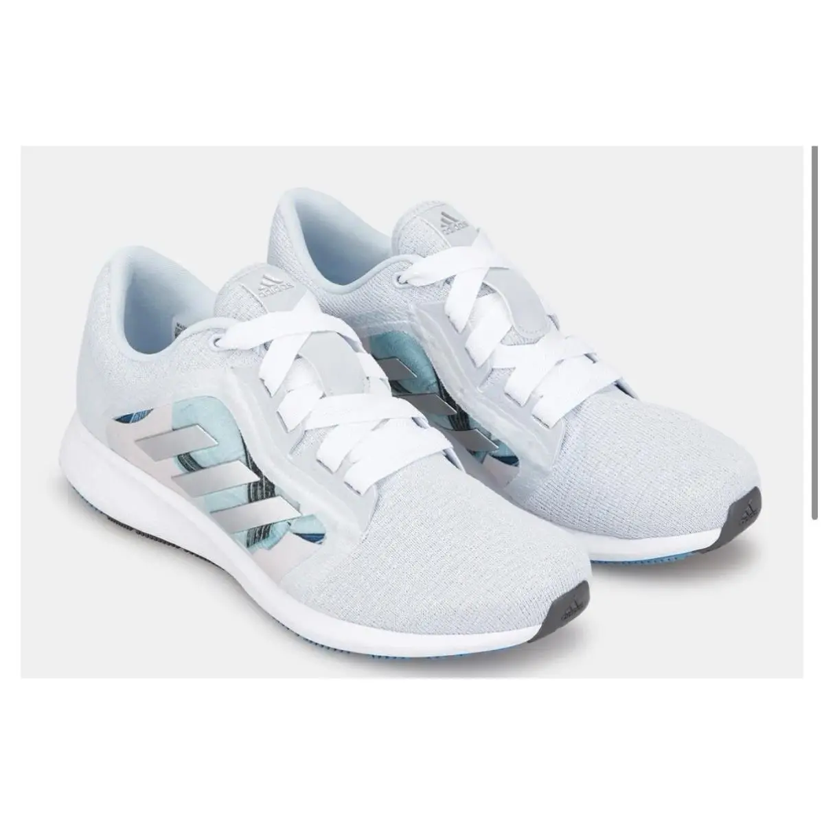 Adidas US Womens 11.5 Edge Lux 4 Light Gray Blue Running Shoes FZ3156
