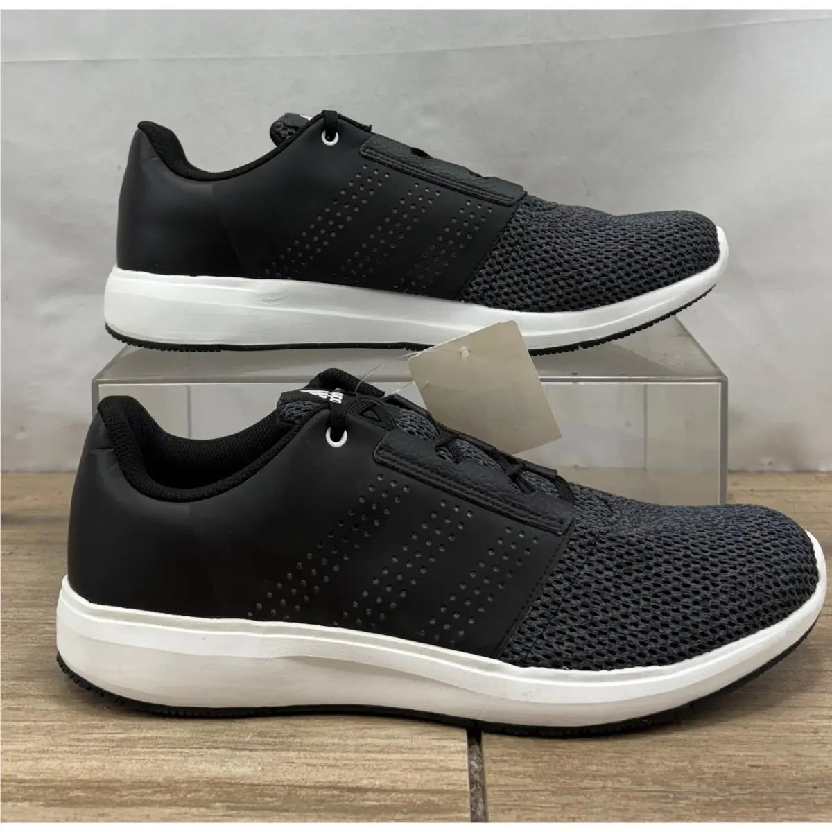 Adidas Running Shoes Mens 12 US Black Mesh Lightweight Athletic Sneakers