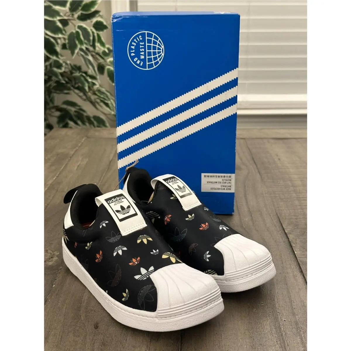 Adidas Kids US 2.5 Super Star 360 C Black Sneakers Style GX1868