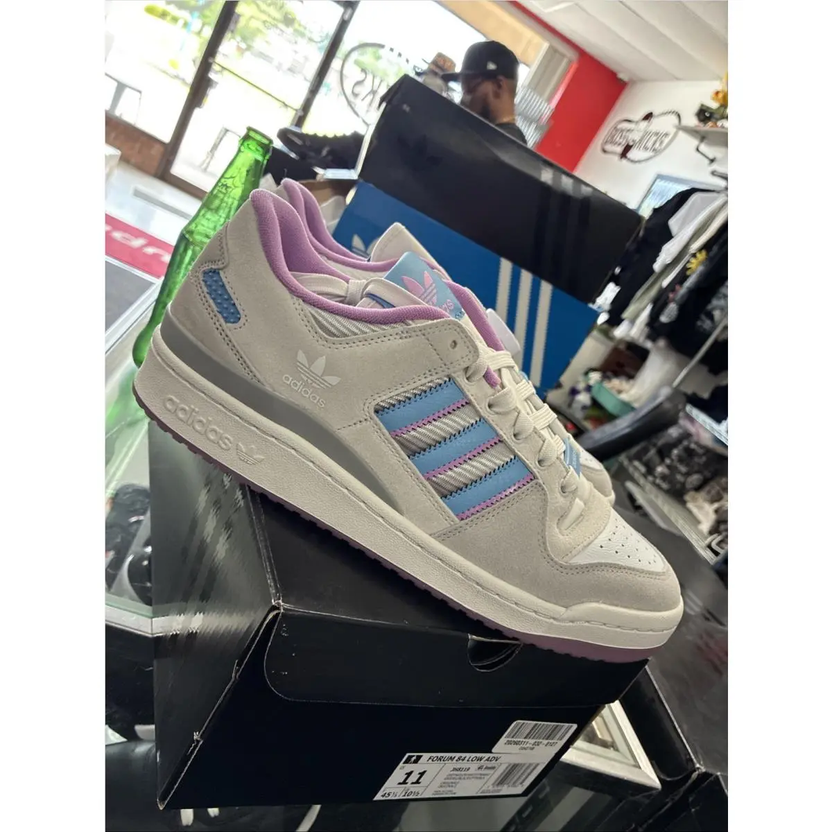 Adidas Forum 84 Low Adv Men`s Size 11 Skate Shoe Gray Blue Purple JH8119 Suede