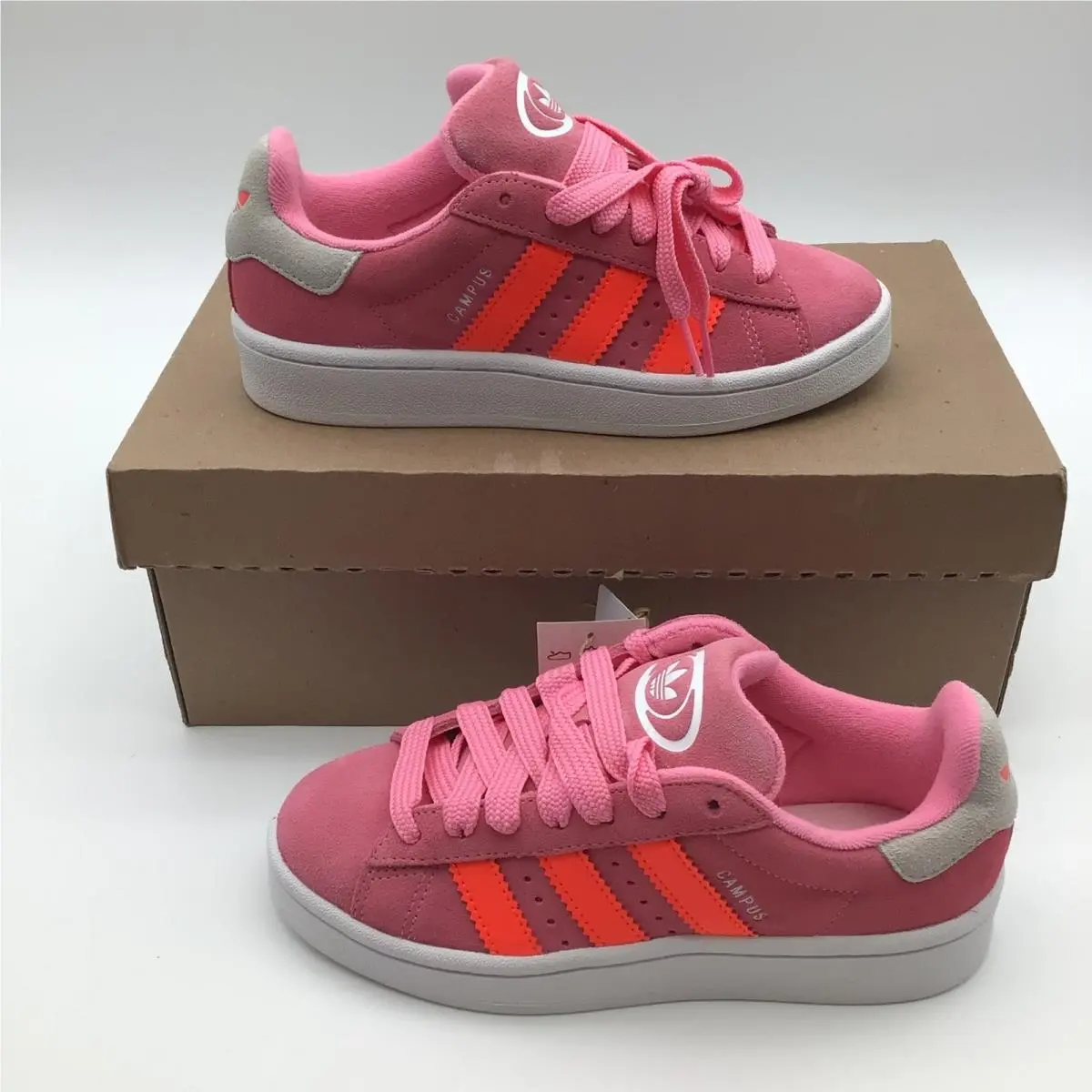 Adidas Campus 00s J Pink Orange Suede Sneakers Kids Size 3.5 Shoes IF3968