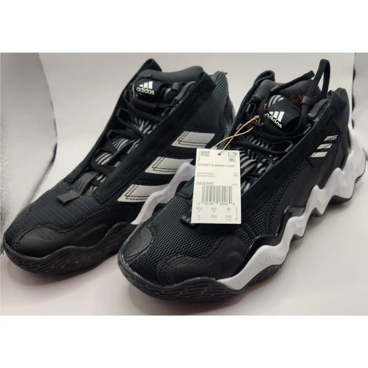Women`s Adidas Candace Parker Exhibit B Mid Black/white Size 8 GZ2349