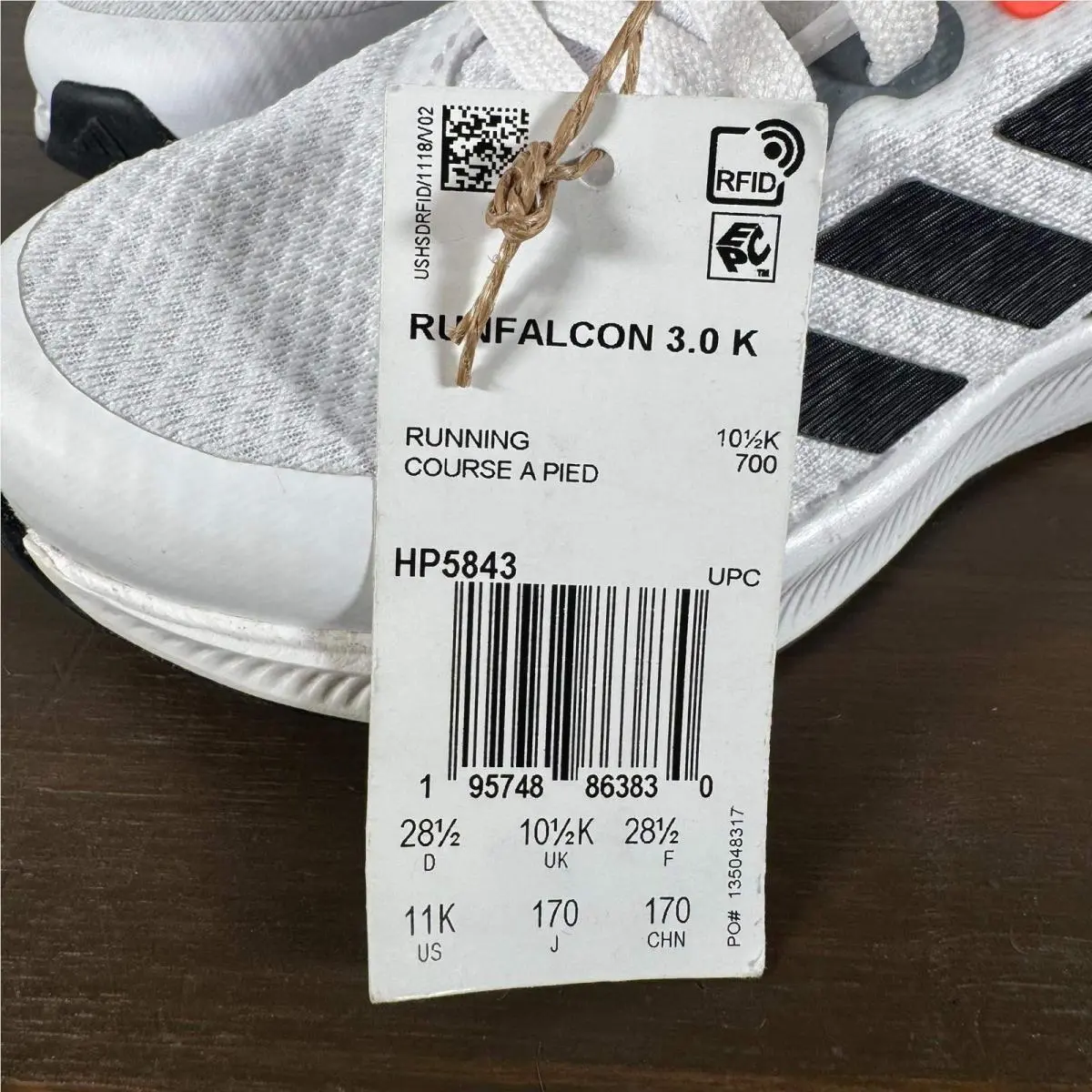 Adidas shoes - Runfalcon 3.0 K - Runfalcon - White (UPC: 195748863830) 6
