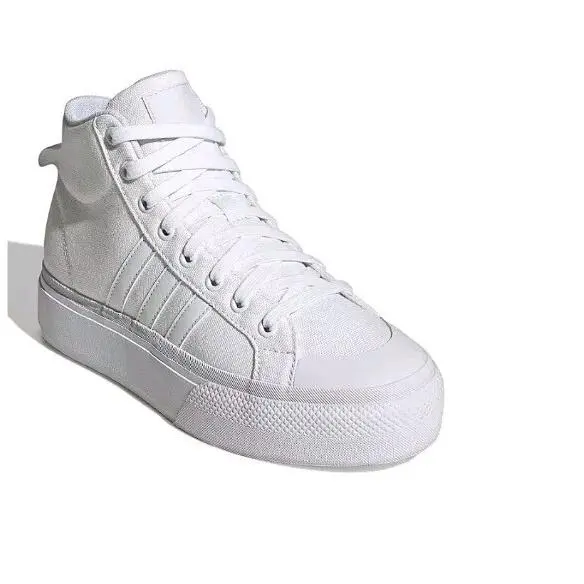 Adidas Womens Bravada 2.0 Mid Platform Skateboard White Shoes Sneaker Size 8