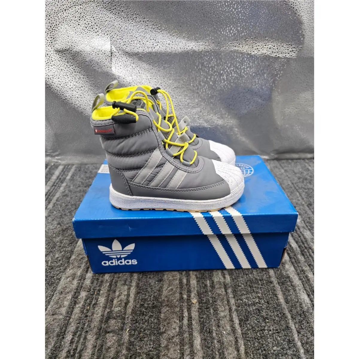 Adidas Superstar 360 Boot 2.0 I Grey Impact Yellow Gum Kids` Size 8-1/2K GW4714