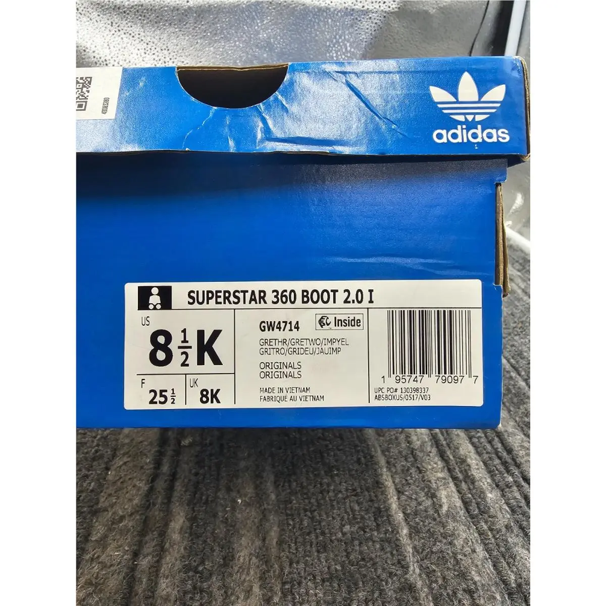 Adidas shoes - Superstar 360 Boot 2.0 I - GW4714 - Grey Impact Yellow Gum (UPC: 195747790977) 0