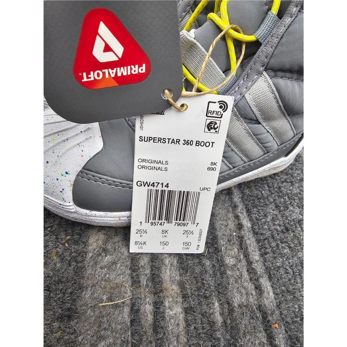 Adidas shoes - Superstar 360 Boot 2.0 I - GW4714 - Grey Impact Yellow Gum (UPC: 195747790977) 3