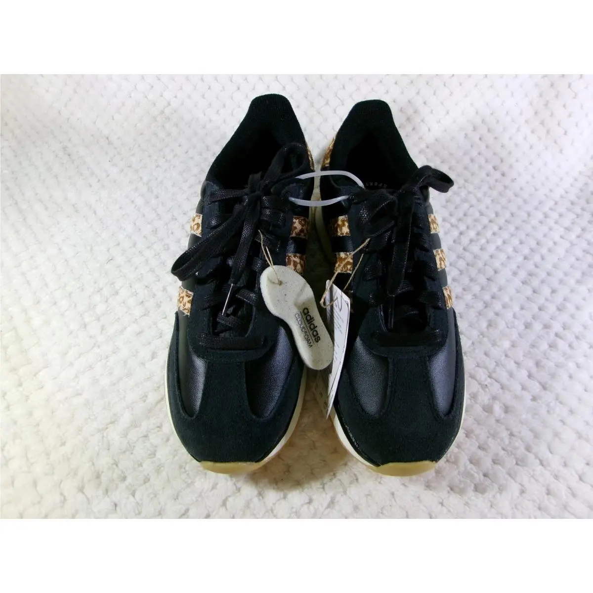 Adidas Run 70s 2.0 Sneakers Women 7.5 Black Leopard KI5790 Cloudfoam Shoes