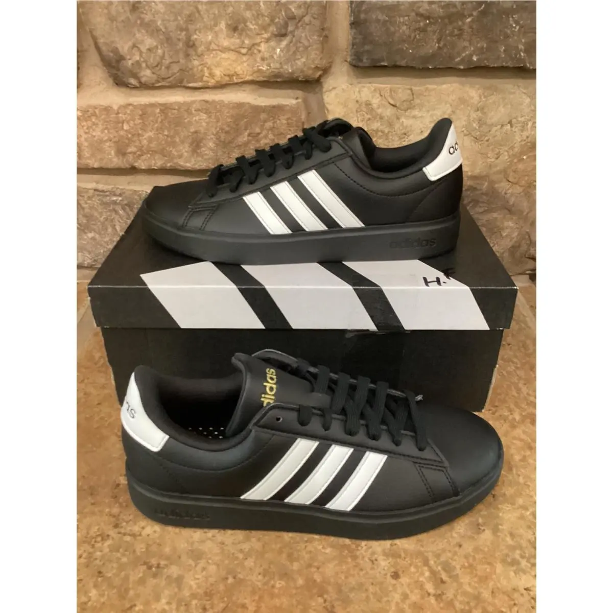 Adidas Grand Court 2.0 Womens Sneakers Black White JH7243 Size 7