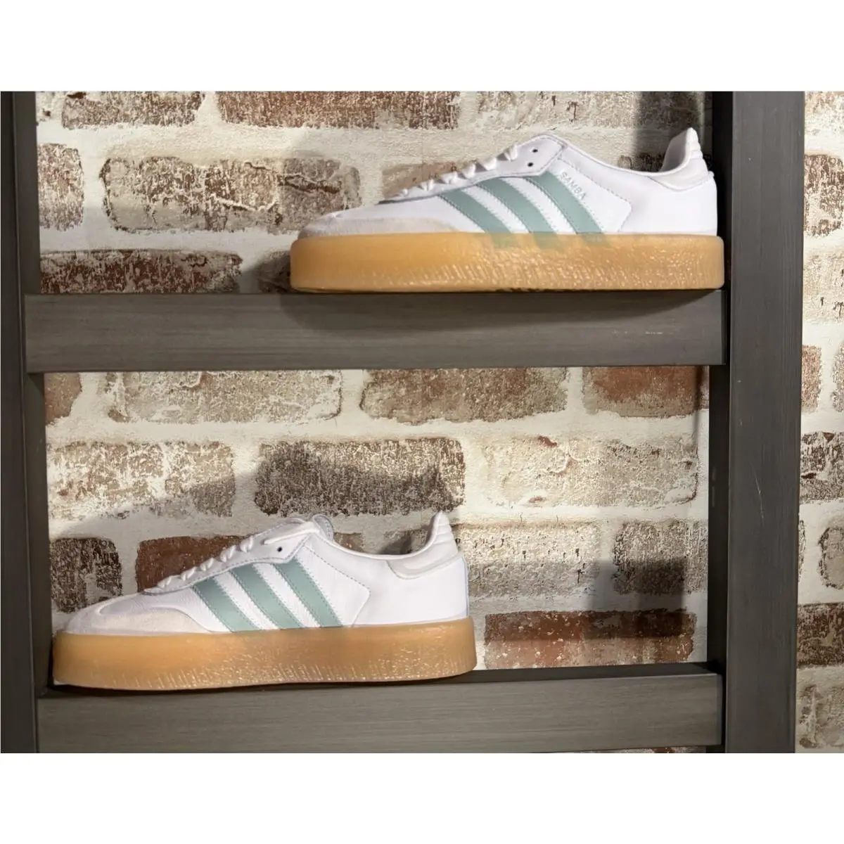 Adidas Sambae Women’s Size 7 Shoes-white Sea Greenblue