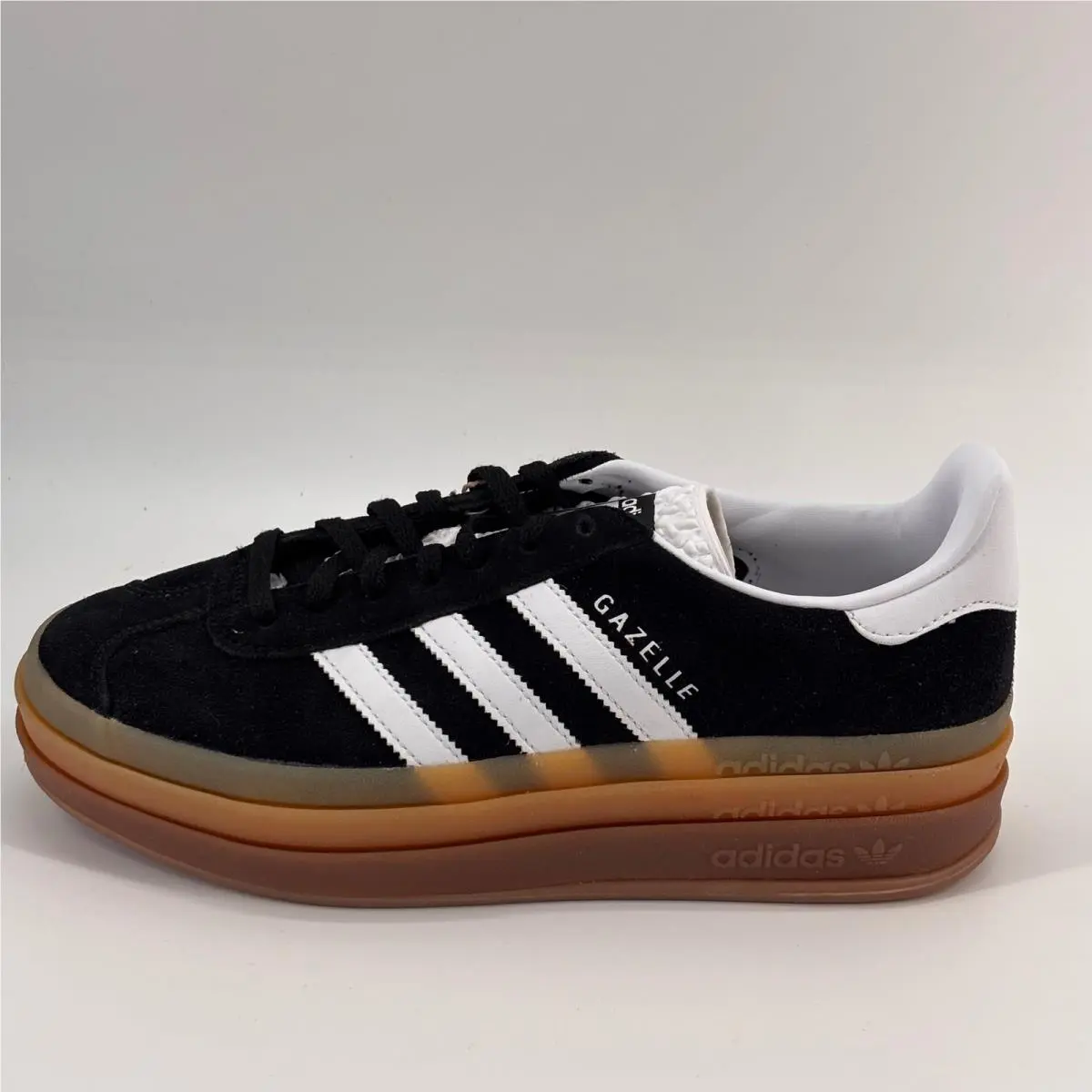 Adidas Gazelle Bold W Women 7.5 Black White Gum Platform IE0876 Sneakers