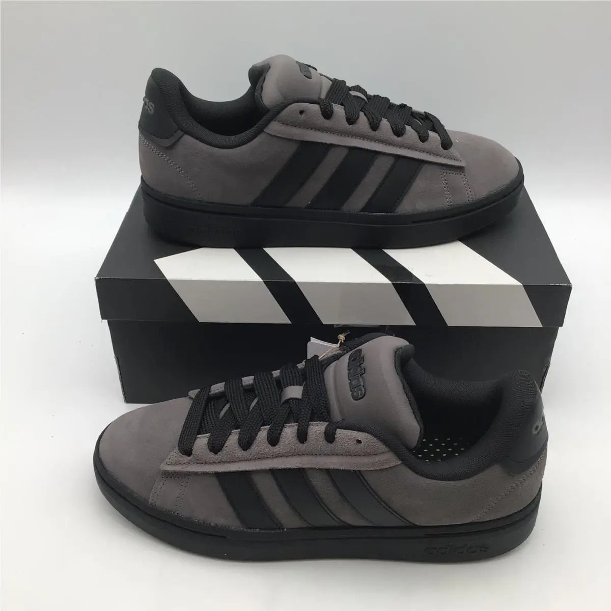 Adidas Grand Court Alpha 00s Mens Grey Black Suede Sneakers JP7632 Size 10