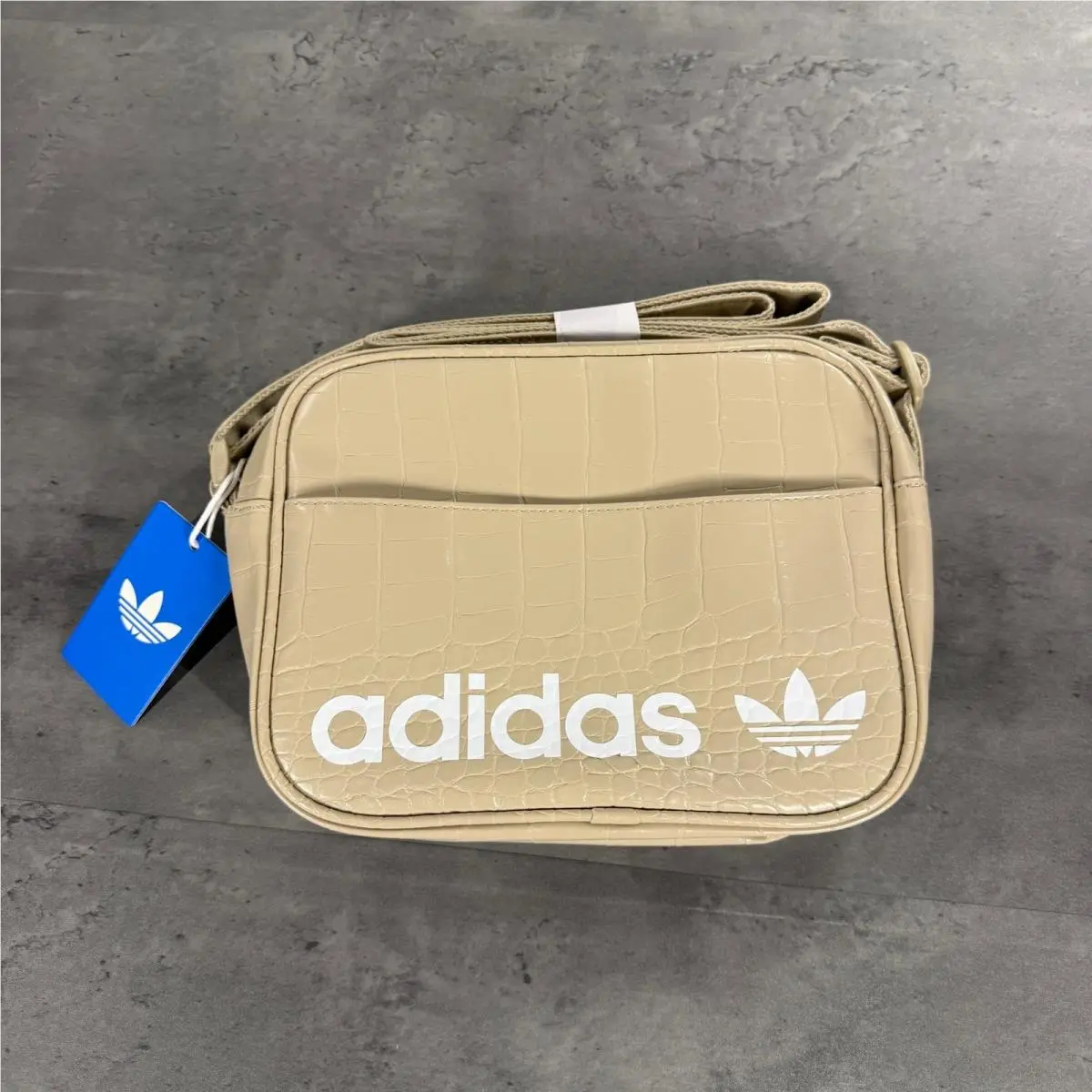 Adidas Originals Airliner Tote Women Khaki Beige Croc Crossbody Bag HK0113